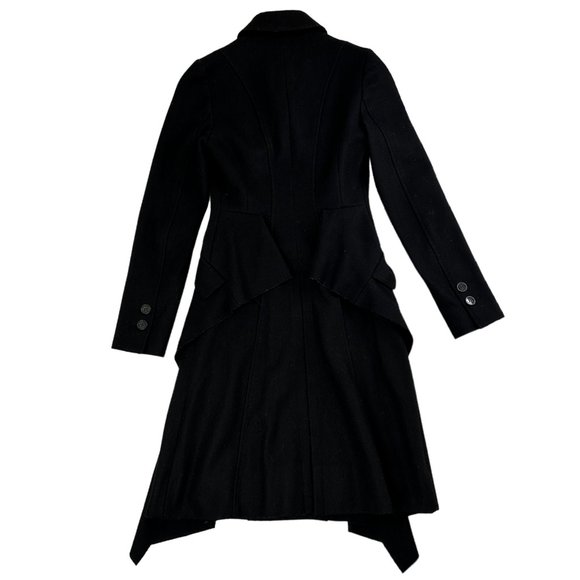 All Saints Obia Coat Size 6 Black Peplum Double Breasted Wool-Blend Gwen RARE - Picture 3 of 13